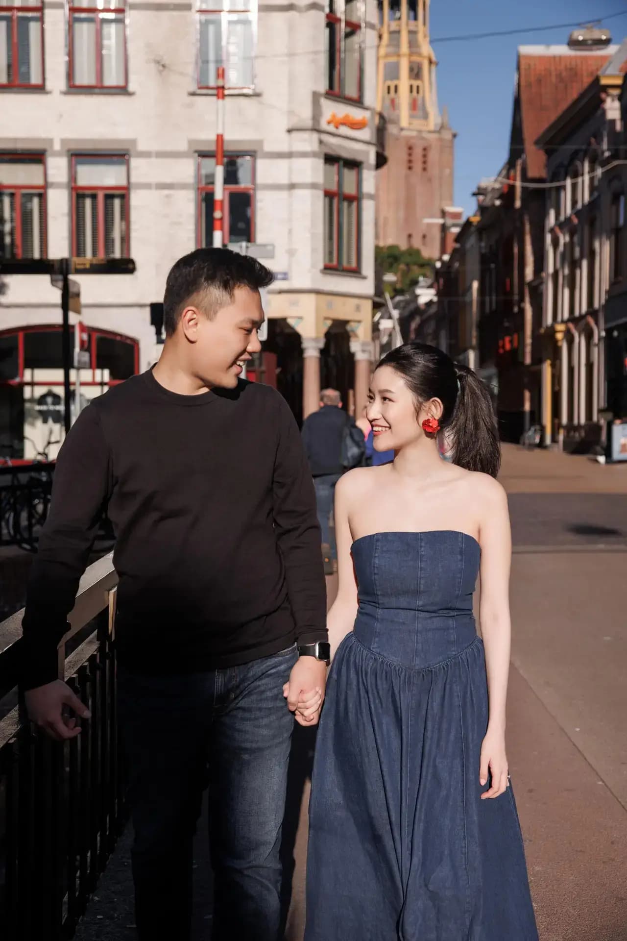 Een ontspannen wandeling door de stad werd een van hun favoriete foto's.